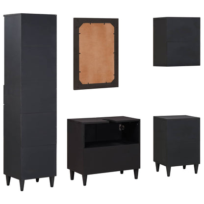 Bathroom Cabinet Set with Drawer 5 pcs Solid Mango Wood