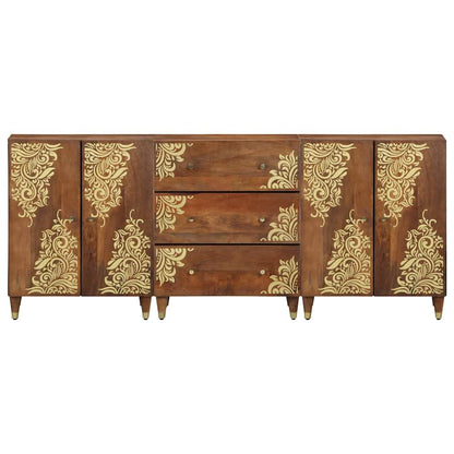 Bathroom Furniture Set with Drawer 3 pcs Honey brown and Gold