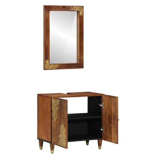 Bathroom Furniture Set 2 pcs Honey brown 62 x 33 x 58 cm