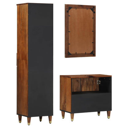Bathroom Cabinet Set 3 pcs Honey Brown Solid Mango Wood