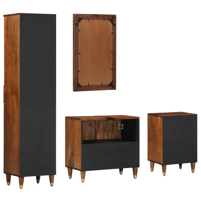 Bathroom Cabinet Set 4 pcs Honey Brown Solid Mango Wood
