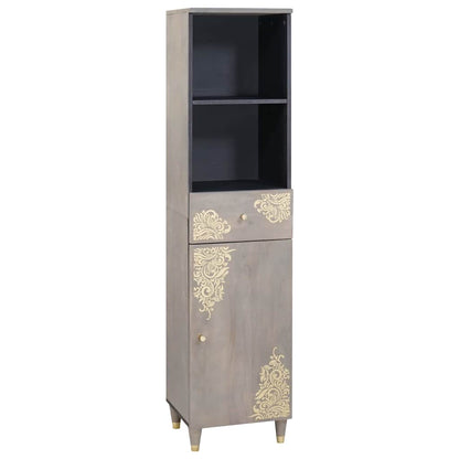 Bathroom Cabinet Set with Drawer 3 pcs Grey Solid Mango Wood