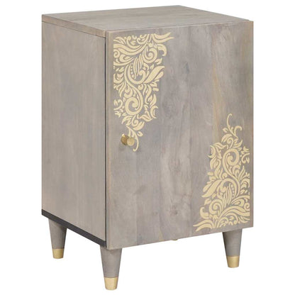 Bathroom Cabinet Set with Drawer 4 pcs Grey Solid Mango Wood