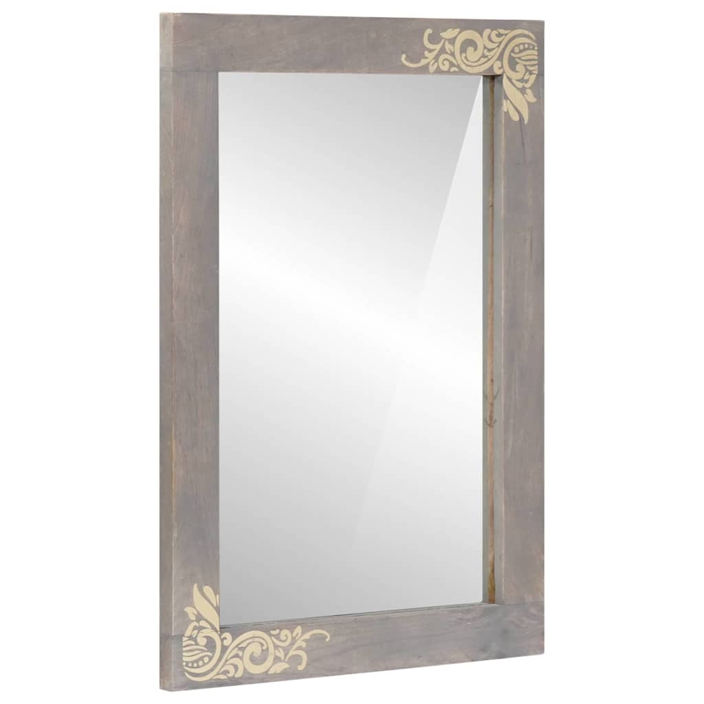 Bathroom Cabinet Set with Drawer 5 pcs Grey Solid Mango Wood