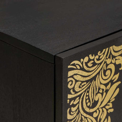 Bathroom Cabinet Set with Drawer 4 pcs Black Solid Mango Wood