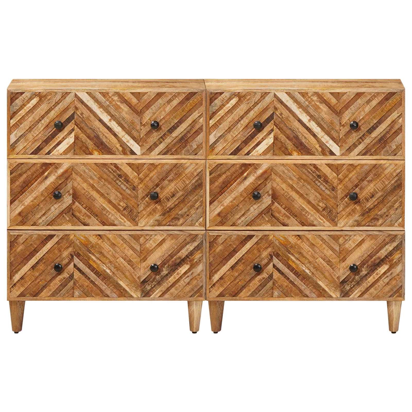Storage Cabinets 2 pcs Brown 60 x 33.5 x 75 cm Solid Mango Wood