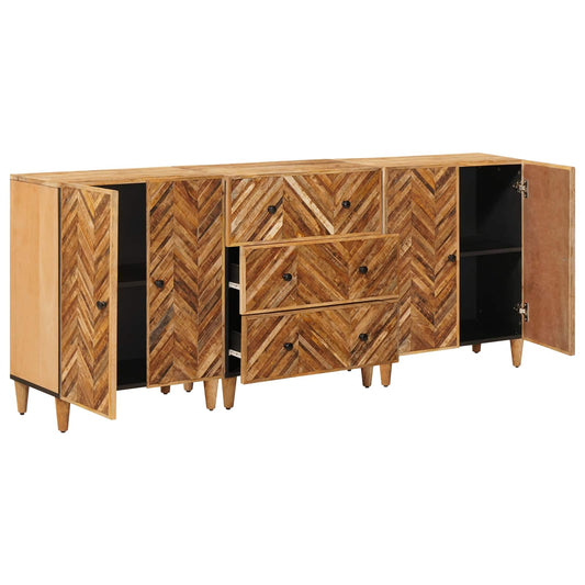 Storage Cabinets 3 pcs 60 x 33.5 x 75 cm Solid Mango Wood Brown