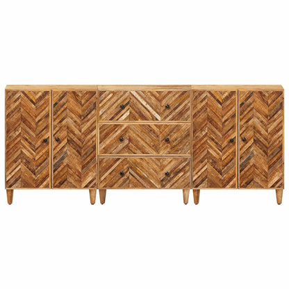 Storage Cabinets 3 pcs Brown 60 x 33.5 x 75 cm Solid Mango Wood