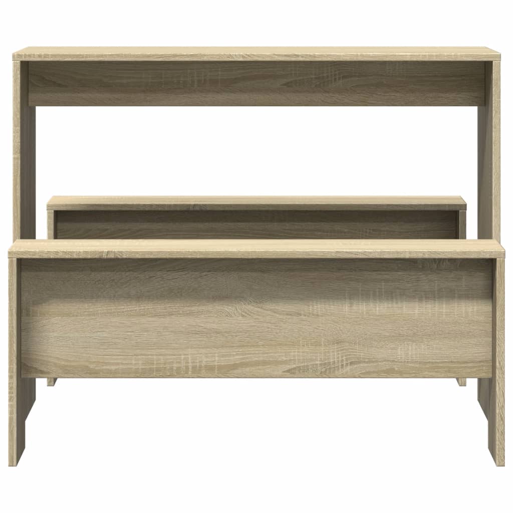 3 Piece Dining Table and Bench set Sonoma Oak Engineered Wood