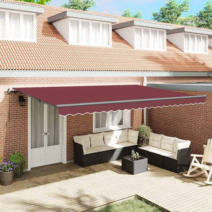 Manual Retractable Awning Burgundy 500x300 cm