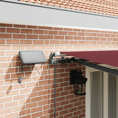 Manual Retractable Awning with LEDs Burgundy 500x300 cm