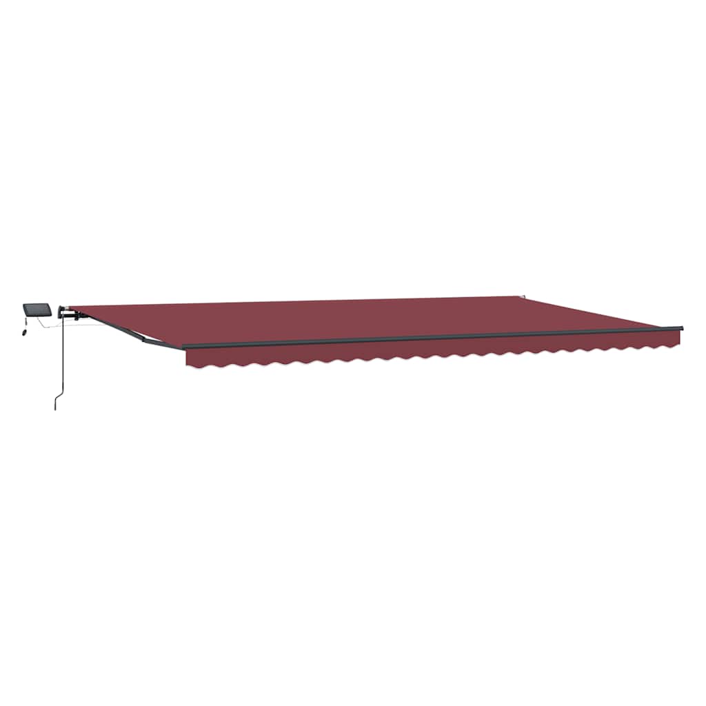 Manual Retractable Awning with LEDs Burgundy 600x300 cm