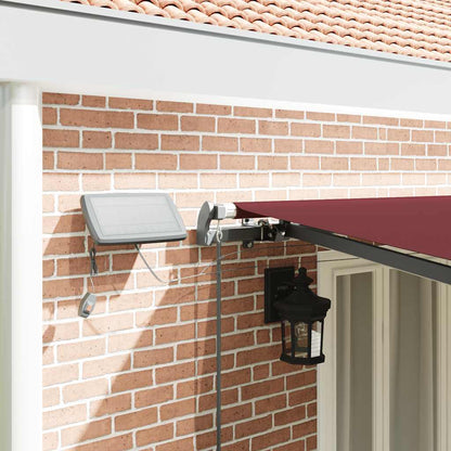 Manual Retractable Awning with LEDs Burgundy 600x300 cm