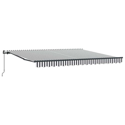 Manual Retractable Awning Anthracite and White 400x300 cm