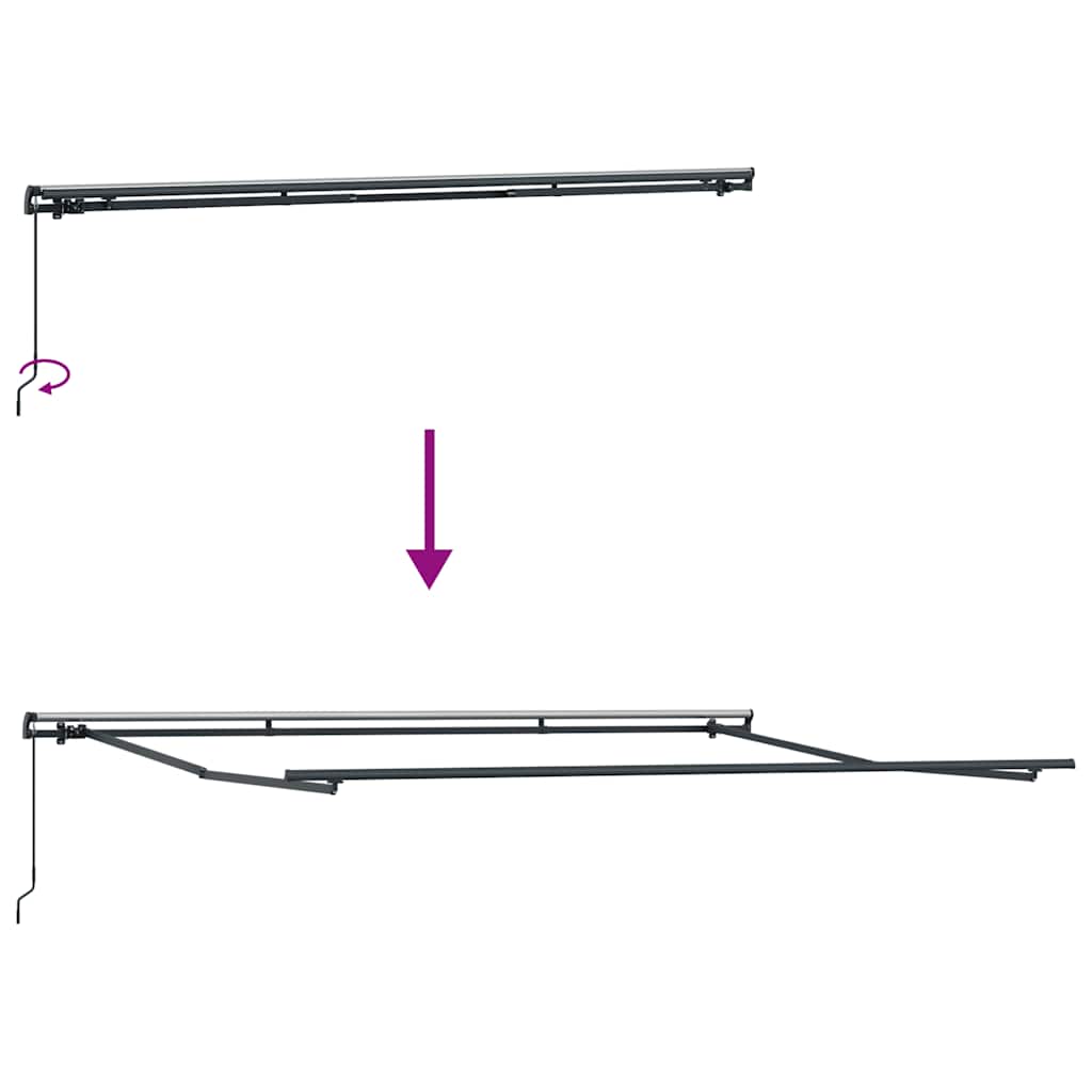 Manual Retractable Awning Anthracite and White 400x300 cm