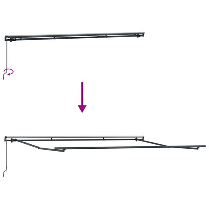Manual Retractable Awning Anthracite and White 400x300 cm
