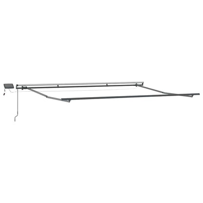 Manual Retractable Awning with LEDs Anthracite&White 400x300 cm