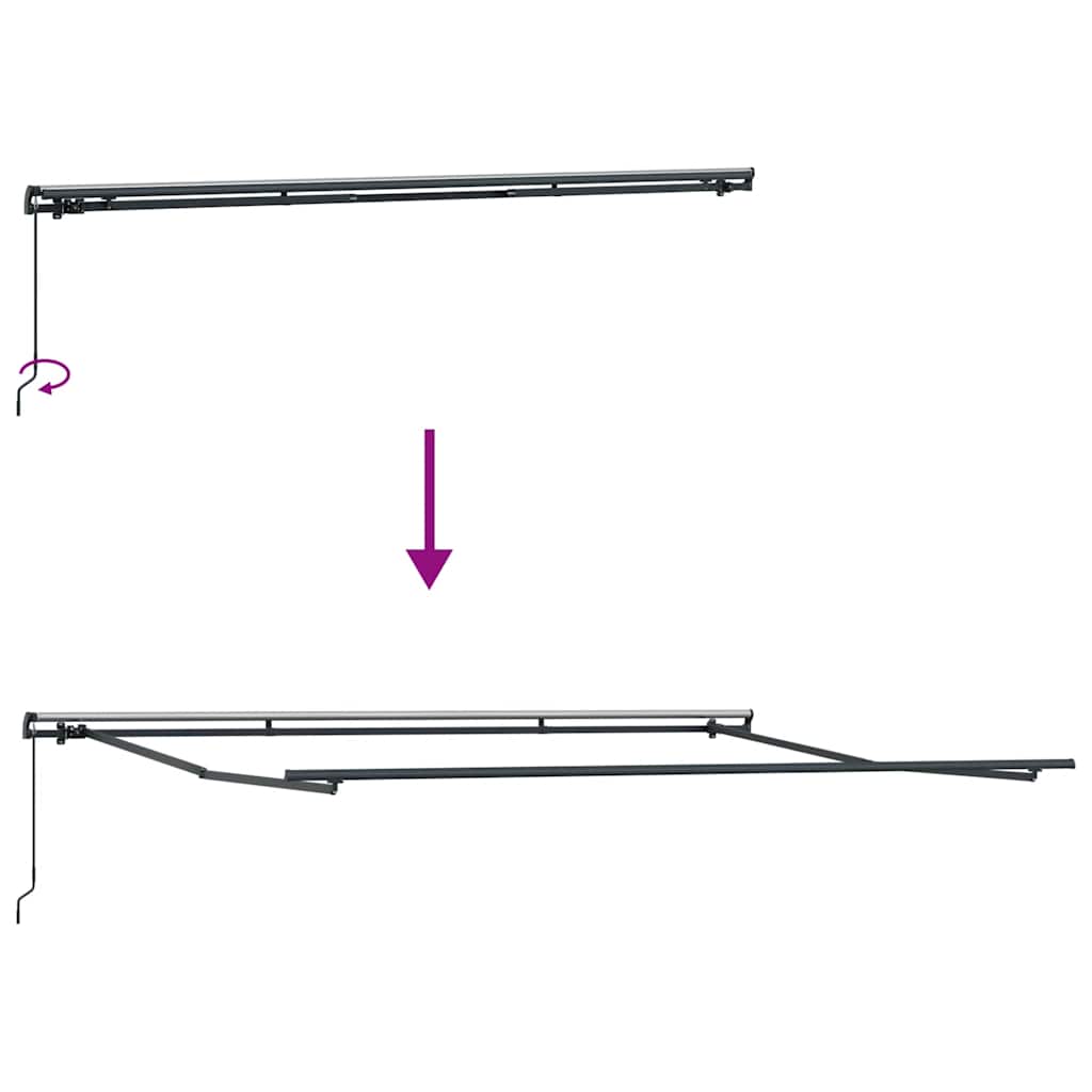 Manual Retractable Awning Anthracite and White 500x300 cm