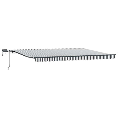 Manual Retractable Awning with LEDs Anthracite&White 500x300 cm