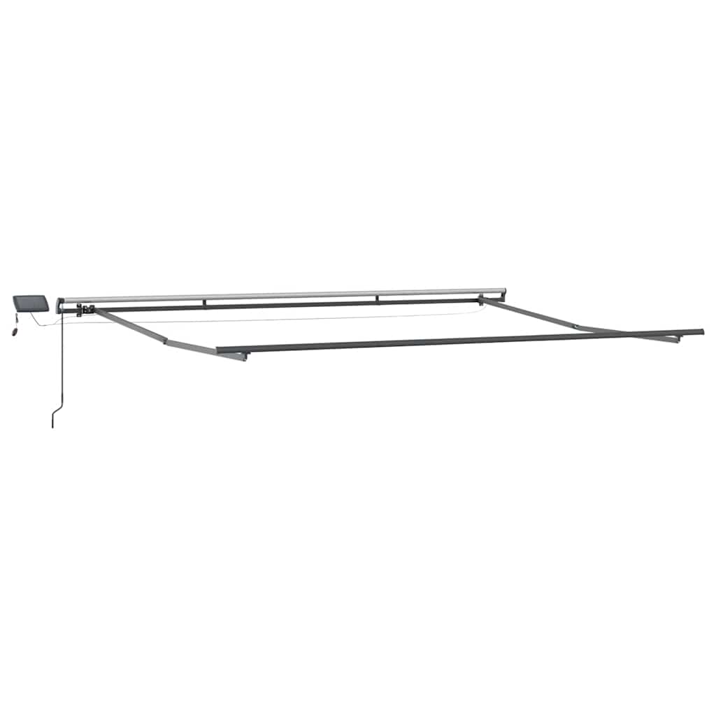 Manual Retractable Awning with LEDs Anthracite&White 500x300 cm