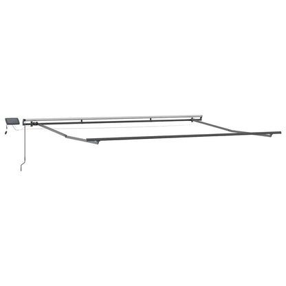 Manual Retractable Awning with LEDs Anthracite&White 500x300 cm