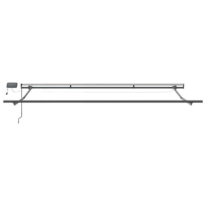 Manual Retractable Awning with LEDs Anthracite&White 500x300 cm