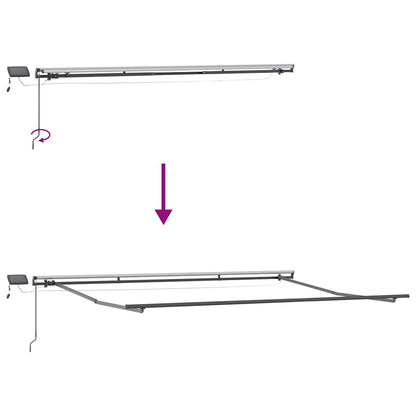 Manual Retractable Awning with LEDs Anthracite&White 500x300 cm