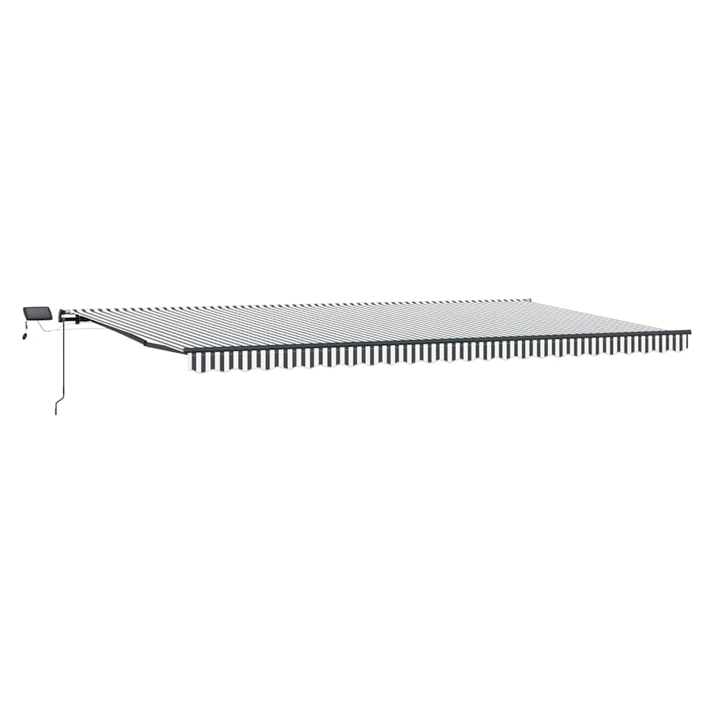 Manual Retractable Awning with LEDs Anthracite&White 600x300 cm