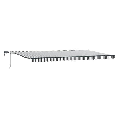Manual Retractable Awning with LEDs Anthracite&White 600x300 cm