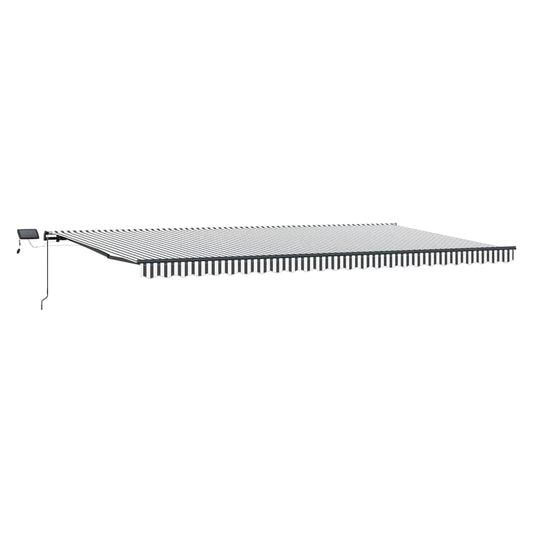 Manual Retractable Awning with LEDs Anthracite&White 600x300 cm