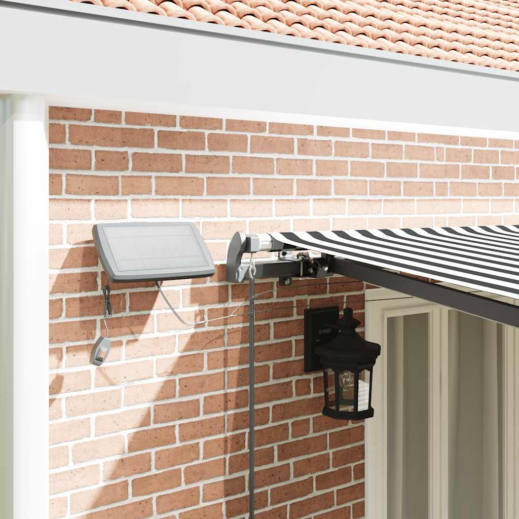 Manual Retractable Awning with LEDs Anthracite&White 600x300 cm