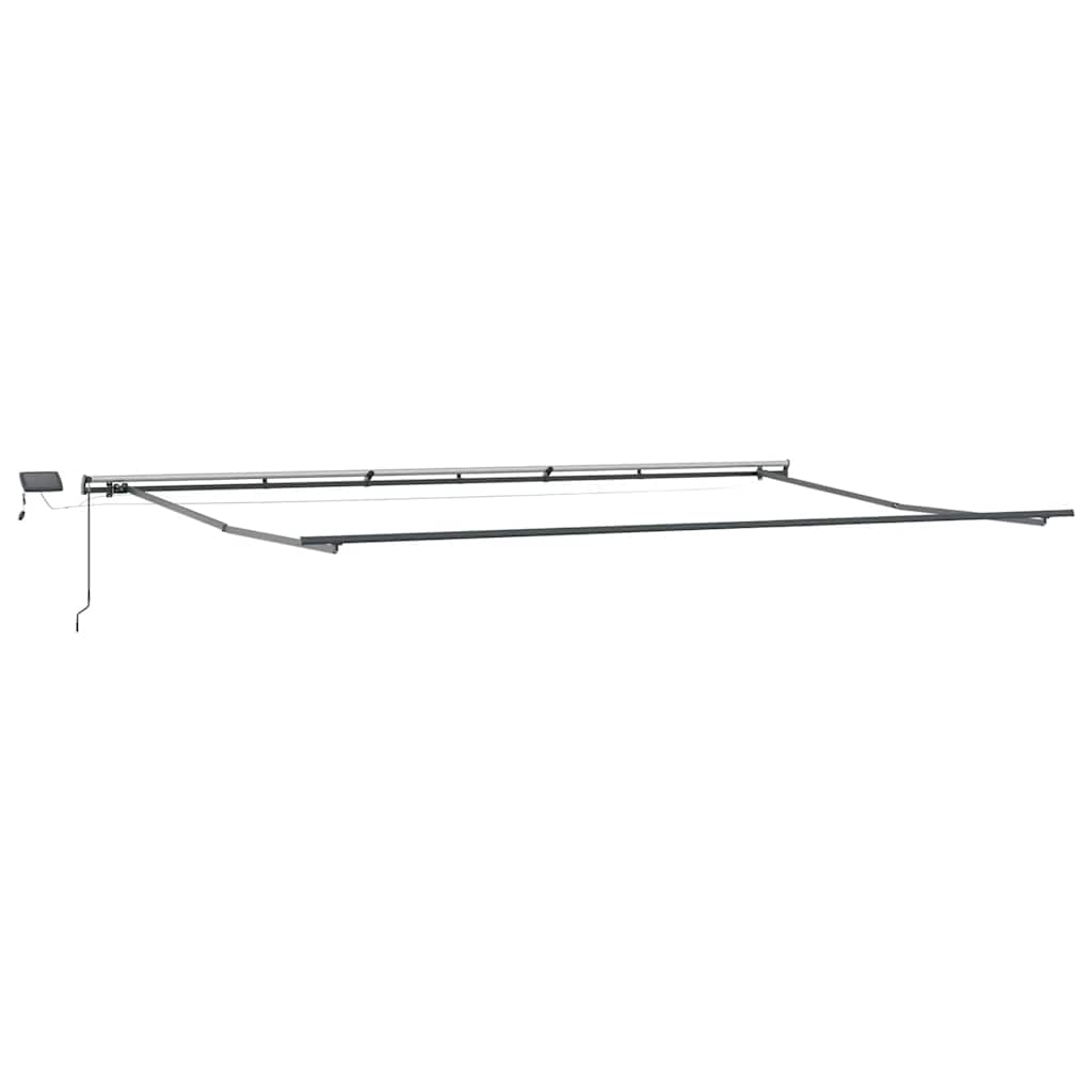 Manual Retractable Awning with LEDs Anthracite&White 600x300 cm