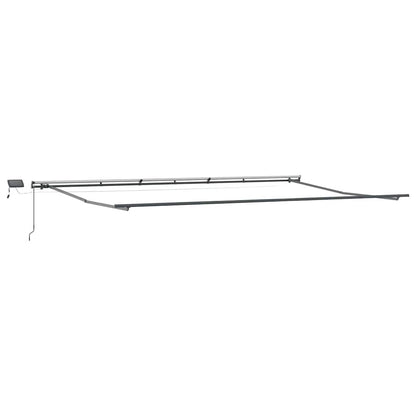 Manual Retractable Awning with LEDs Anthracite&White 600x300 cm