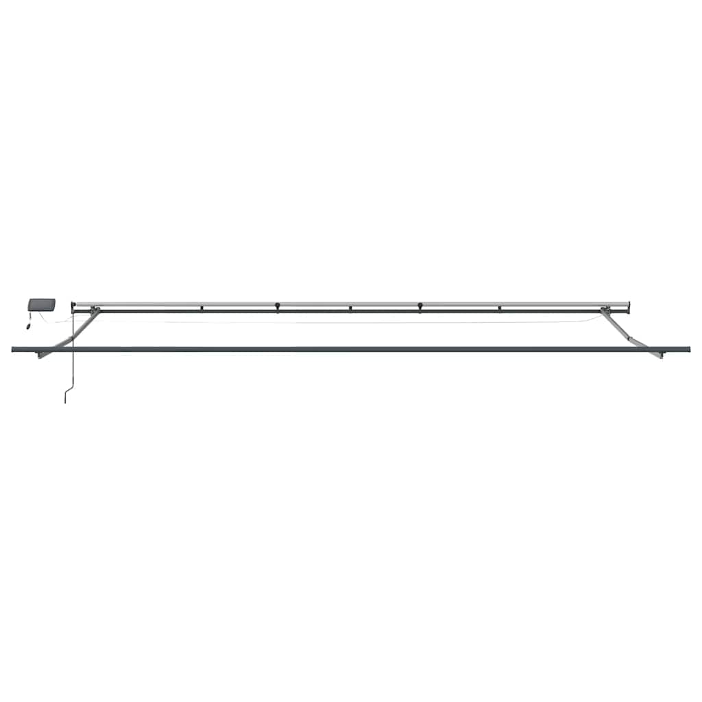 Manual Retractable Awning with LEDs Anthracite&White 600x300 cm