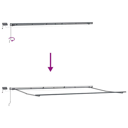 Manual Retractable Awning with LEDs Anthracite&White 600x300 cm