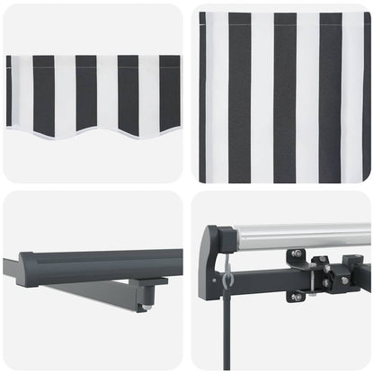 Manual Retractable Awning with LEDs Anthracite&White 600x300 cm