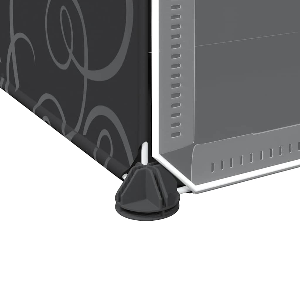 Storage Cube Organiser with 9 Cubes and Doors Black PP