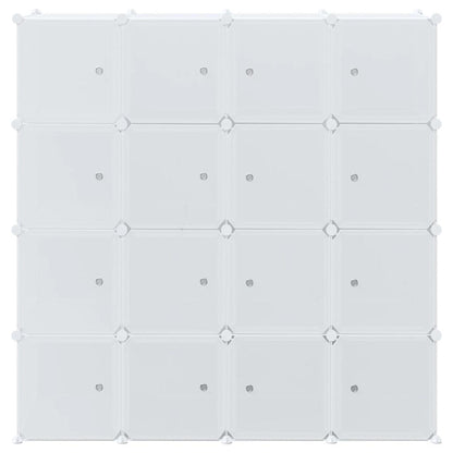 Storage Cube Organiser with 16 Cubes and Hanging Rods PP
