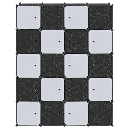 Storage Cube Organiser with 20 Cubes and Hanging Rods PP