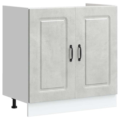 Sink Base Cabinet Kalmar Concrete Grey 80x46x81.5 cm Engineered Wood