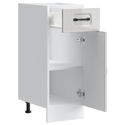 Kitchen Base Cabinet Kalmar High Gloss White Engineered Wood