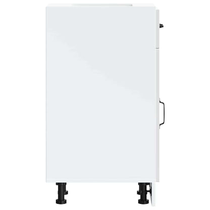 Kitchen Base Cabinet Kalmar High Gloss White Engineered Wood