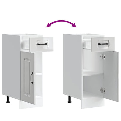 Kitchen Base Cabinet Kalmar High Gloss White Engineered Wood