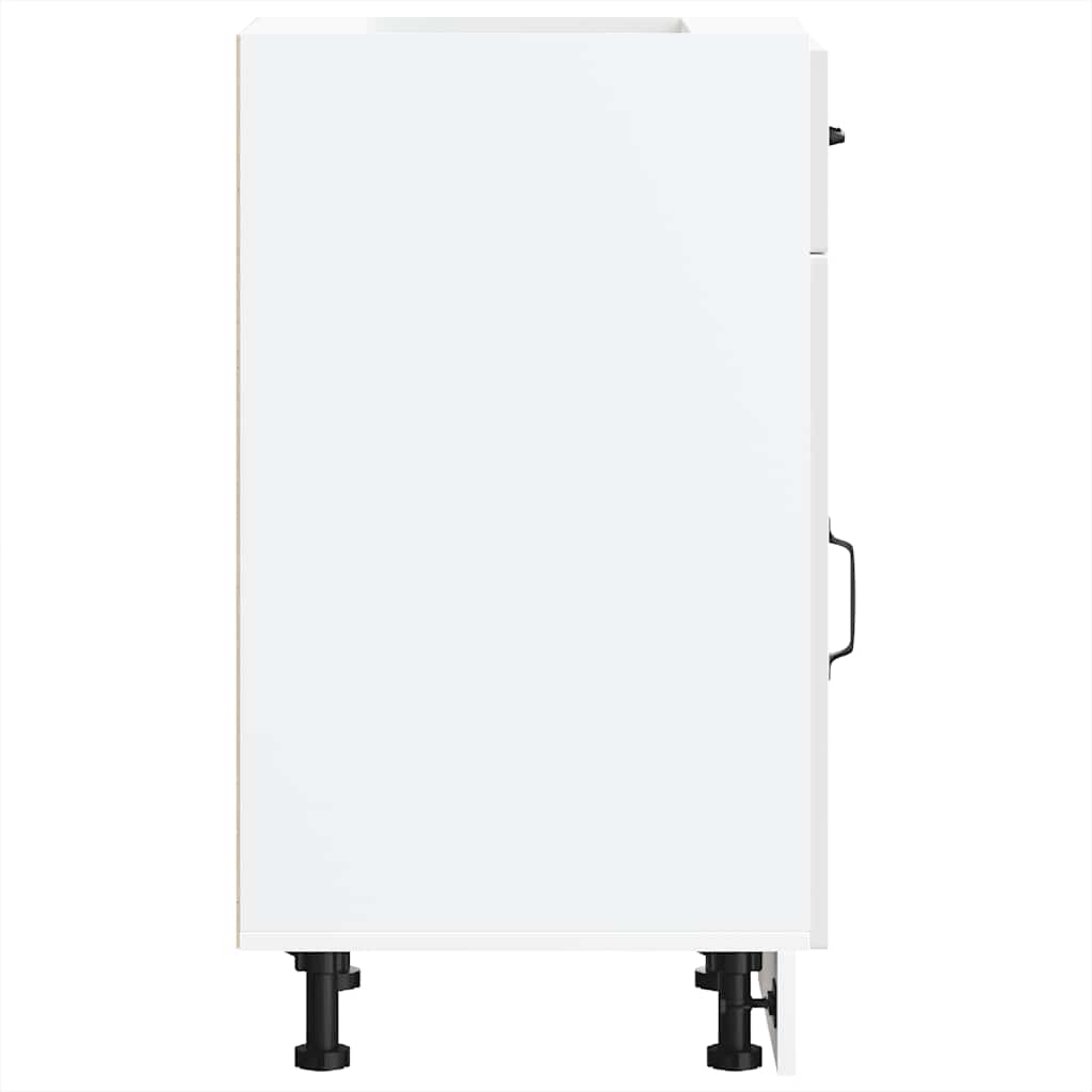 Kitchen Base Cabinet Kalmar High Gloss White Engineered Wood