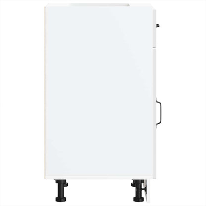 Kitchen Base Cabinet Kalmar High Gloss White Engineered Wood