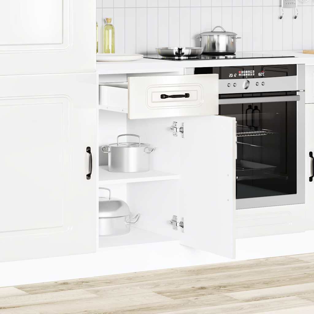 Kitchen Base Cabinet Kalmar High Gloss White Engineered Wood