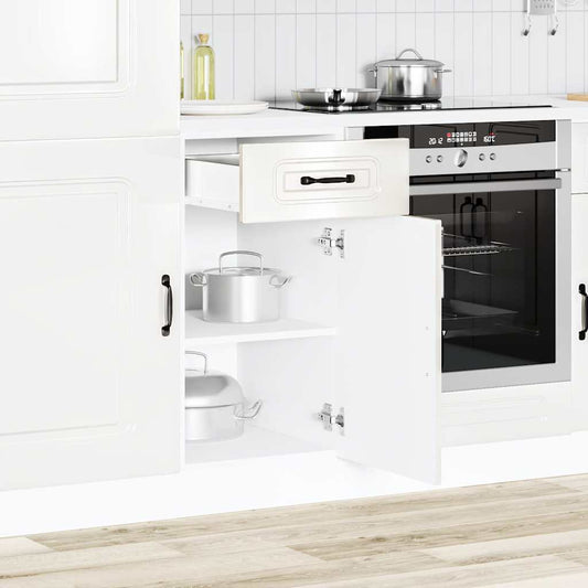 Kitchen Base Cabinet Kalmar High Gloss White Engineered Wood