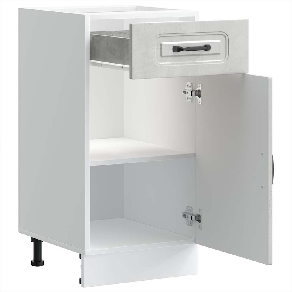 Kitchen Base Cabinet Kalmar Concrete Grey Engineered Wood