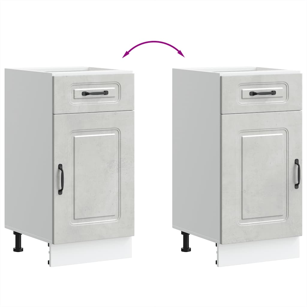 Kitchen Base Cabinet Kalmar Concrete Grey Engineered Wood