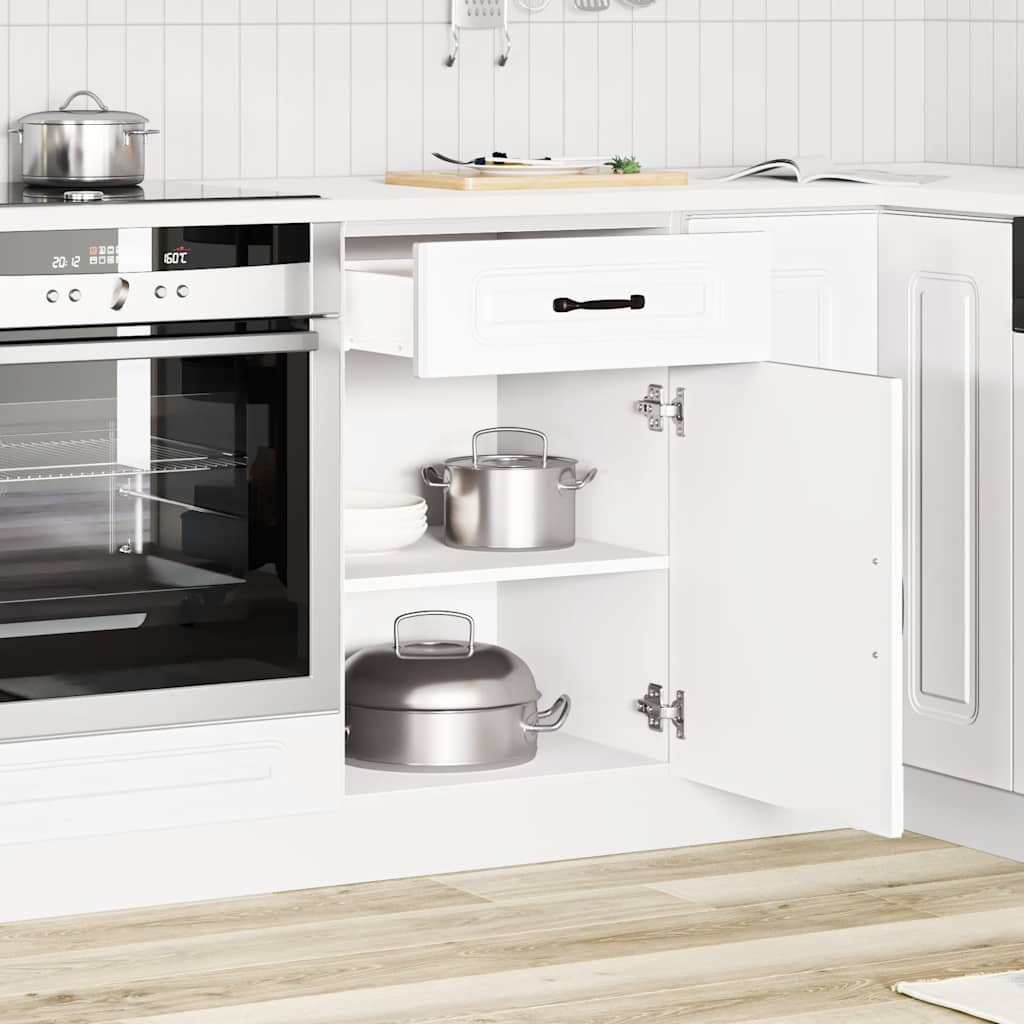 Kitchen Base Cabinet Kalmar White Engineered Wood